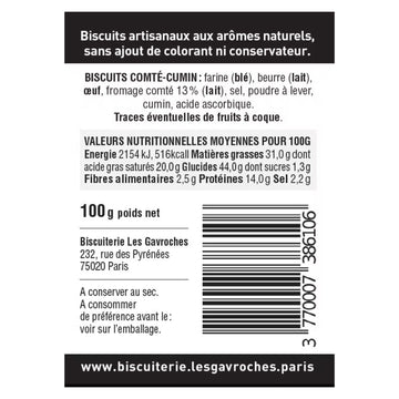 Biscuit salés comté/cumin